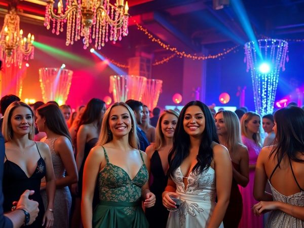 Celebrități românești la un eveniment monden strălucitor.