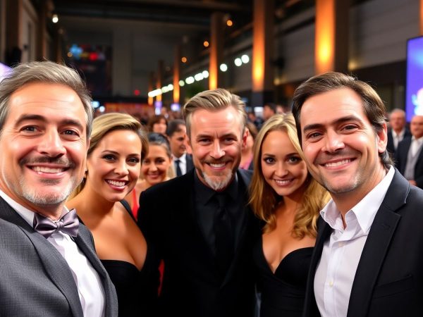 Actori celebri zâmbitori pe covorul roșu